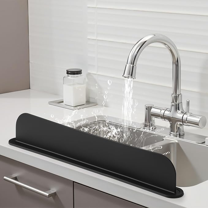 19.29 inch Sink Water Splash Guard, Silicone Sink Splash Guard, Backsplash