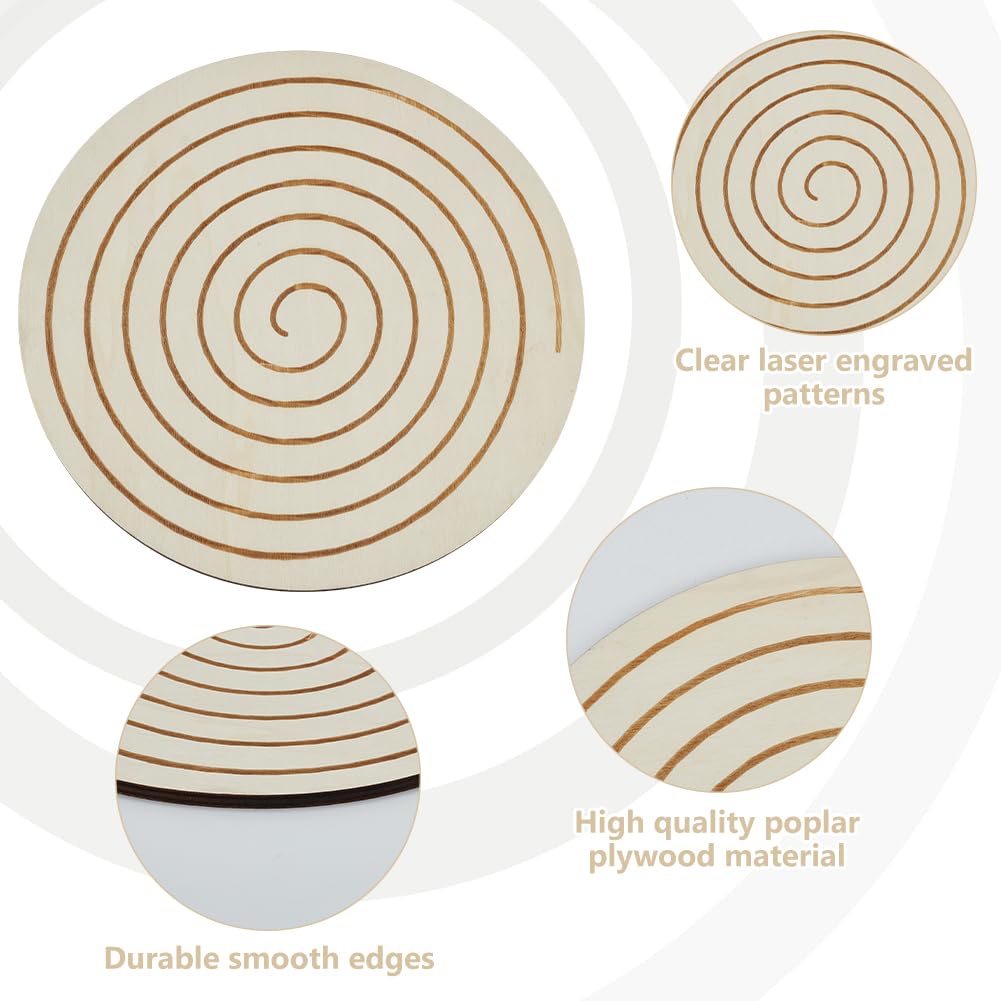 INFUNLY 2pcs Wooden Crystal Grid Board Spiral Geometry Energy Grids Board for Healing 9.8 inches Seed of Life Antler Chakra Grid Plate for Altar Yoga Meditation Witchcraft Reiki Ritual Decor