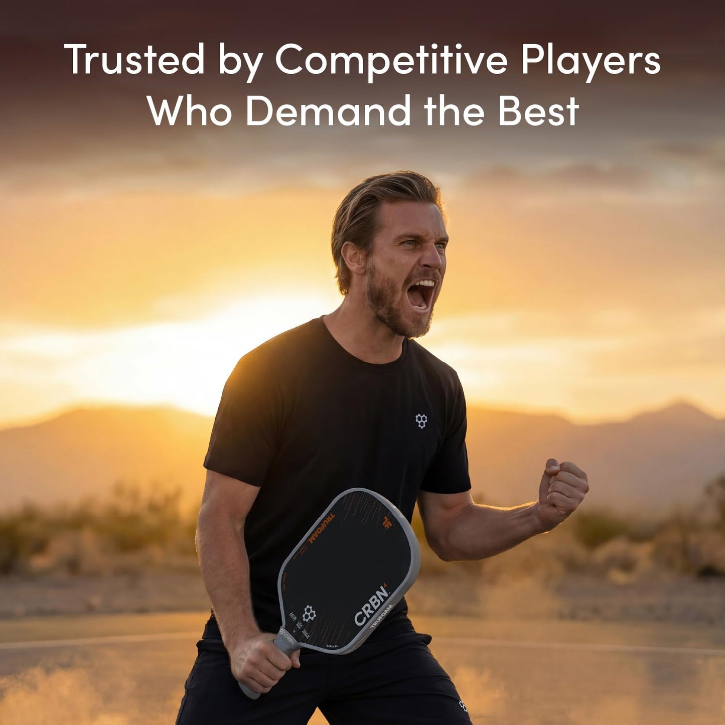CRBN Pickleball - TruFoam Barrage 1 Pickleball Paddle - Elongated w/Long Handle - Carbon Fiber Pickleball Paddle - 100% Foam Floating Core Designed for Maximum Power, 14mm
