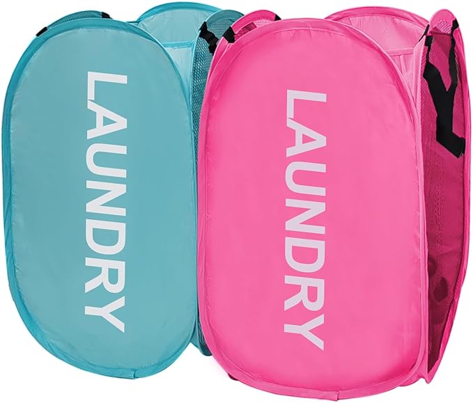 Collapsible Laundry Hamper 2 pack Mesh Pop Up Laundry Hamper