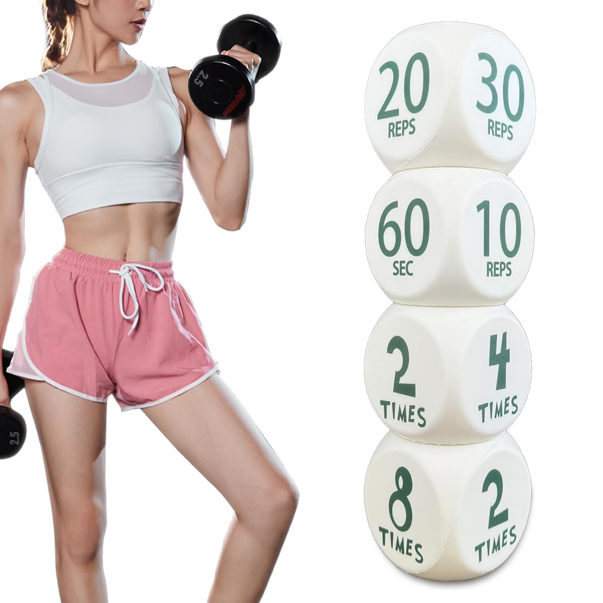 Exercise Dice, 6-Sided Foam Fitness Dice for Solo or Group Classes, Dynamic Workout Equipment (A)