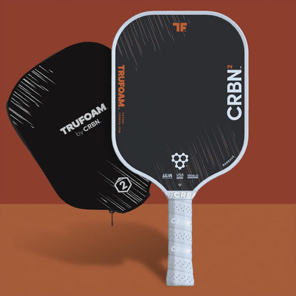 CRBN Pickleball - TruFoam Barrage 2 Pickleball Paddle - Square Shape - Carbon Fiber Pickleball Paddle - 100% Foam Floating Core Designed for Maximum Power, 14mm