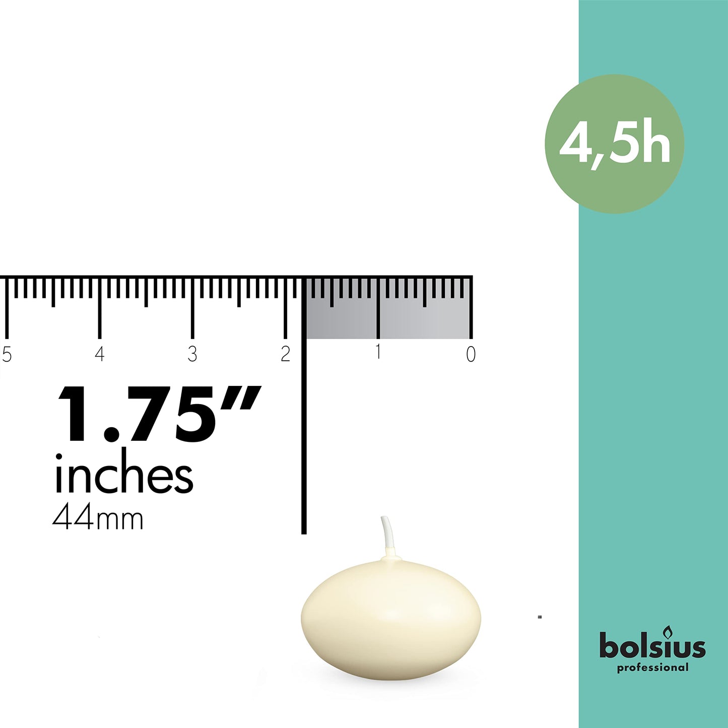 Bolsius Unscented 1.75" Floating Candles – Set of 60 Ivory Floating Candles – Cute and Elegant Burning Candles – Candles with Nice and Smooth Flame – Party Accessories