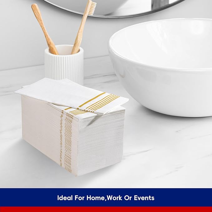 200 Pack Paper Napkins Guest Towels Disposable Premium Quality 3-ply Dinner