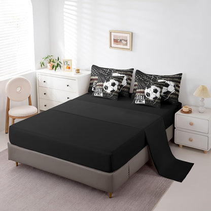Erosebridal Football Twin Bedding Set 7-Piece American Flag Bed in A Bag with Sheets for Kids Boys Teens Soccer Sports Games Comforter Set United States Stripes Bedding Comforter Sets