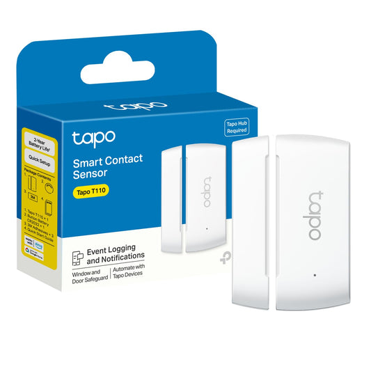 TP-Link Tapo Door Sensor Mini, REQUIRES Tapo Hub, Long Battery Life w/ Sub-1G Low-Power Wireless protocol, Contact Sensor, 15mm Wide Gap Allowed, Real-Time Notification, Smart Action (Tapo T110)