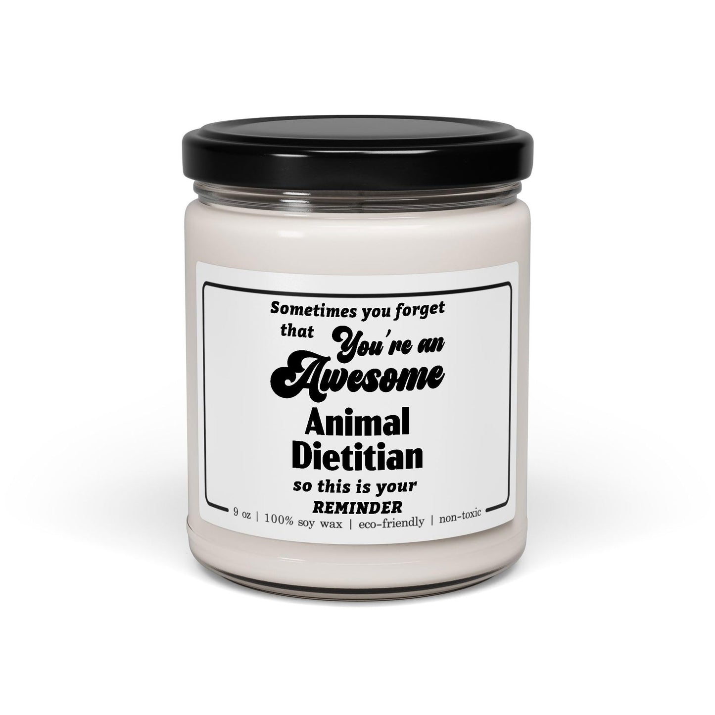 Animal Dietitian Candle Gifts for Women Men - Appreciation Thank You Birthday Retirement Graduation - Veterinary Nutritionist Staff Employee - 9oz Soy Wax Cinnamon Vanilla Scent