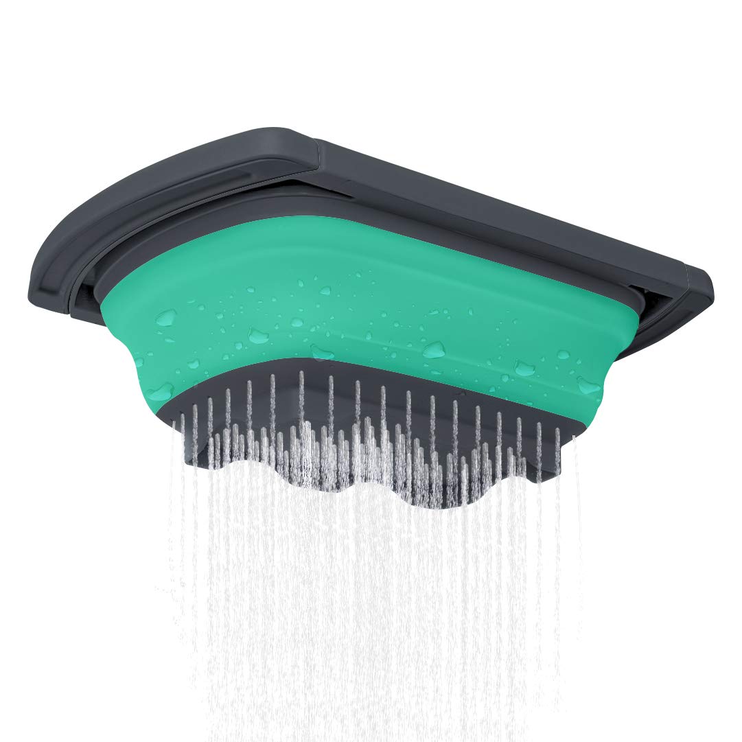 Qimh Colander collapsible, Colander Strainer Over The Sink Vegetable Fruit Strainer Basket (6 Quart) with Extendable Handles, New Kitchen Essentials