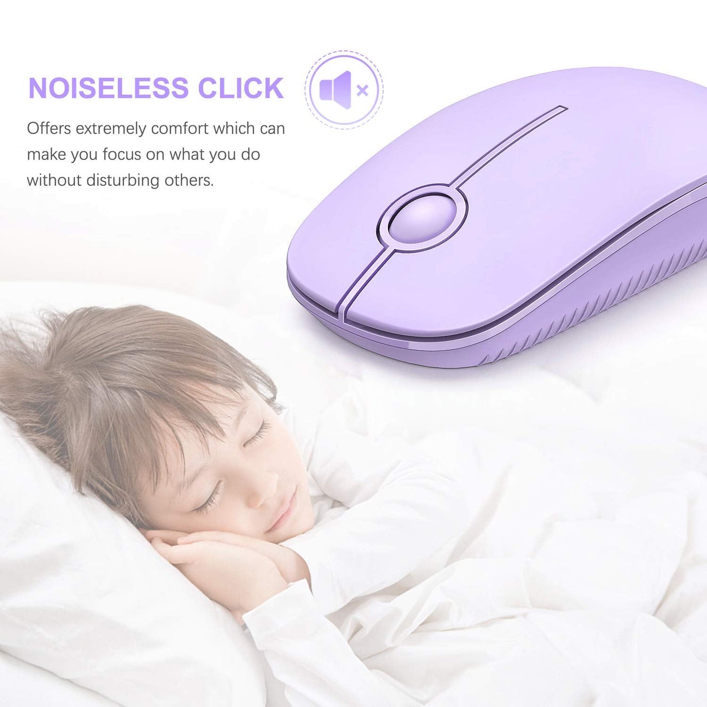 VssoPlor Wireless Mouse, 2.4G Slim Portable Computer Laptop Mouse with Nano Receiver Quiet Silent Optical Mice for Notebook, PC, Laptop, Computer-Black and Gold