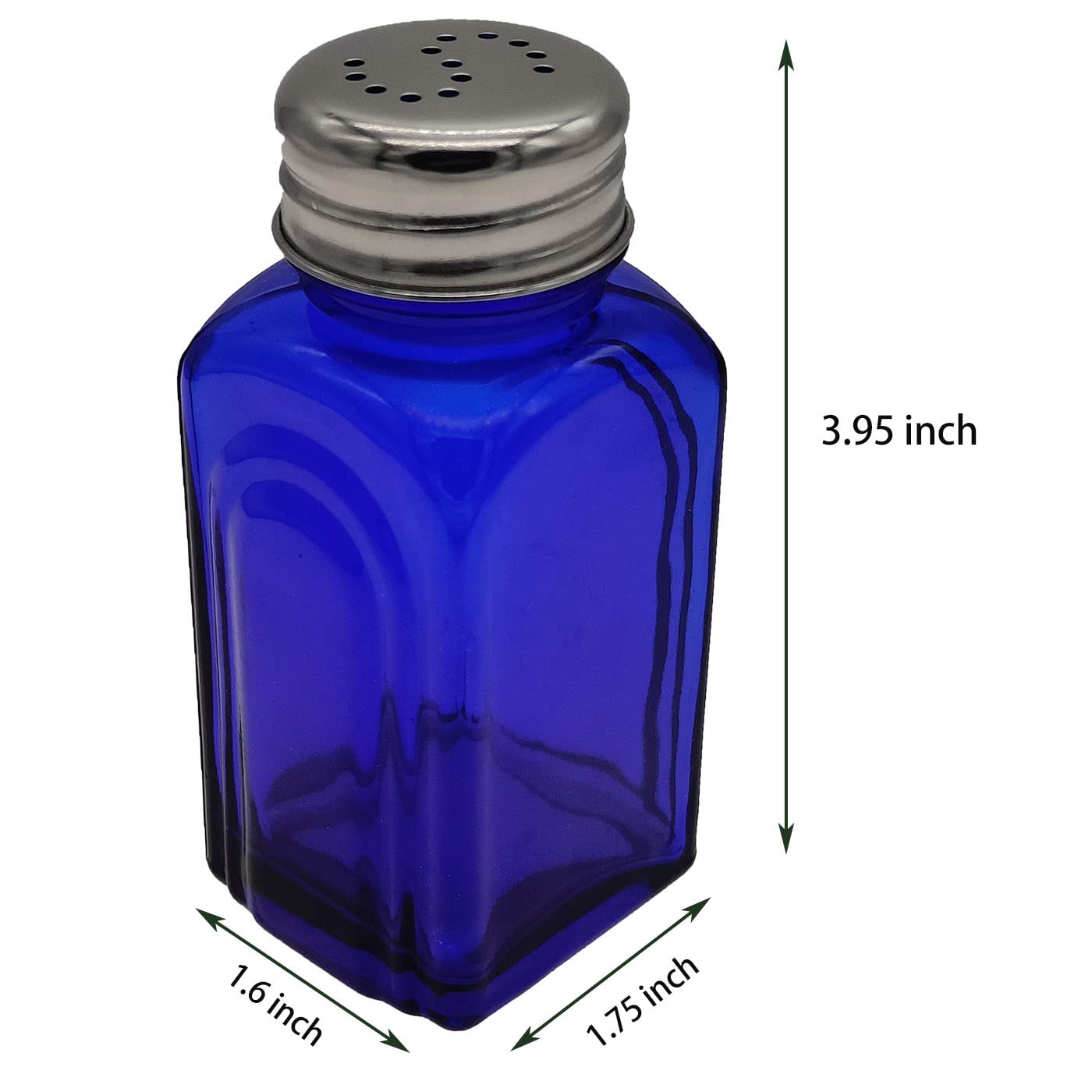 Ritadeshop Retro Glass Salt and Pepper Shakers (Cobalt Blue)