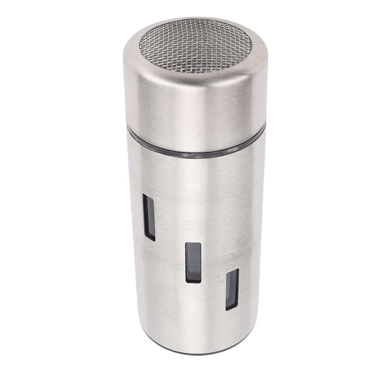 Focket Salt Shaker, 304 Stainless Steel Rust Proof Multifunctional Condiment Shaker, Seasoning with Airtight Lid for Kitchen Cooking Grilling Picnic (Mesh Holes)