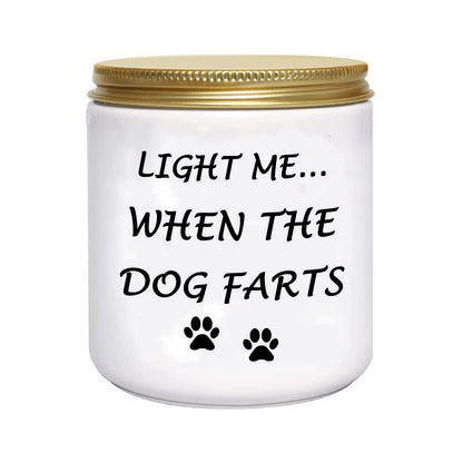 BFJLIFE Funny Gifts for Women Unique Dog Mom Dog Lovers Mothers Day Christmas Birthday Gifts for Sister Best Friend Her Girlfriend Wife Light Me When Farts Lavender Scented Soy Candles