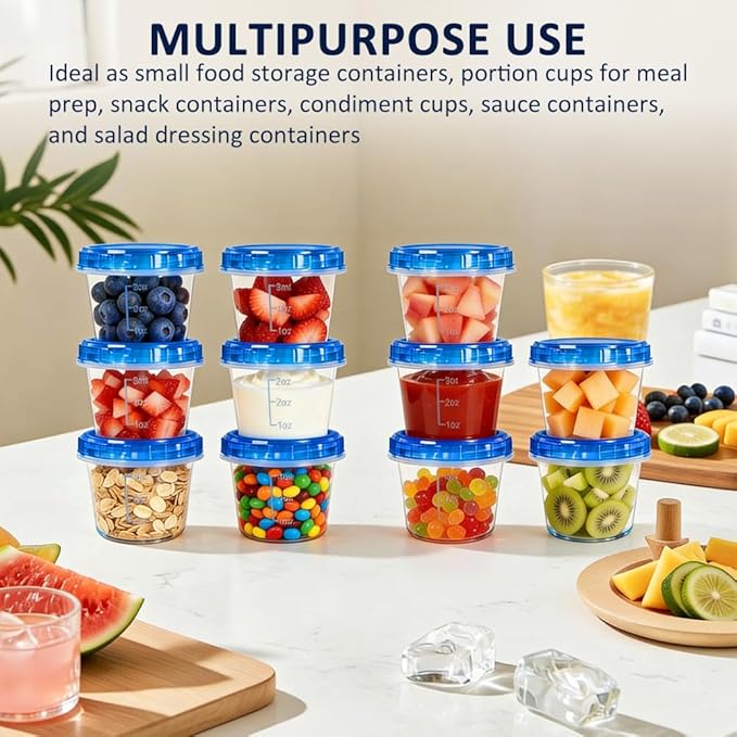 12 Pack 4oz Small Freezer Storage Containers