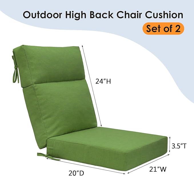Unimatta Outdoor High Back Chair Cushion Seat Pads, 44 x 21 Inch