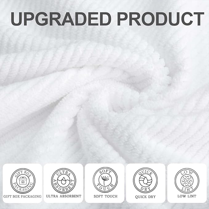Luxury Bath Towels, Bath Towels Set of 4, Large 30" x 56"