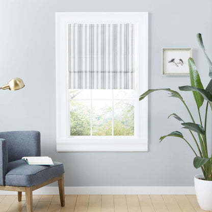 Exclusive Home Ricardo Total Blackout Roman Shade, 23"x64", Black