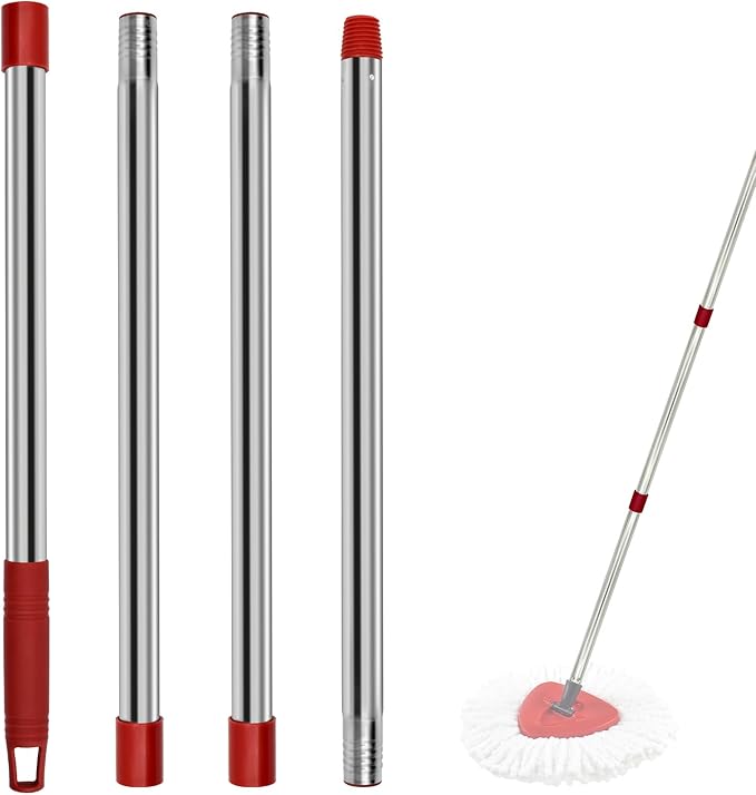 4 Section Stainless Spin Mop Replacement Handle