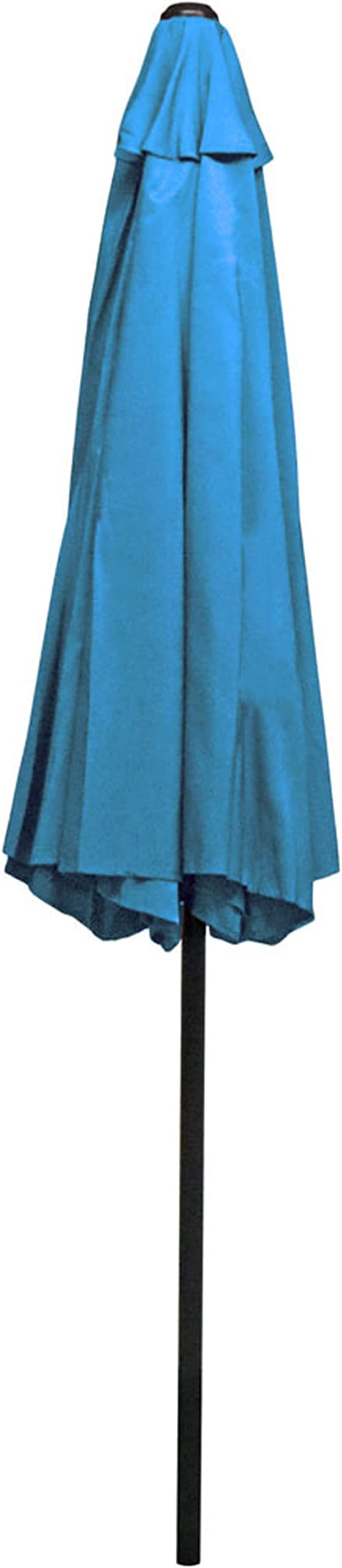 Sunnydaze Outdoor Patio Umbrella - Polyester Table Market Umbrella with Push-Button Tilt and Crank - 8 Sturdy Ribs - Turquoise - 9ft