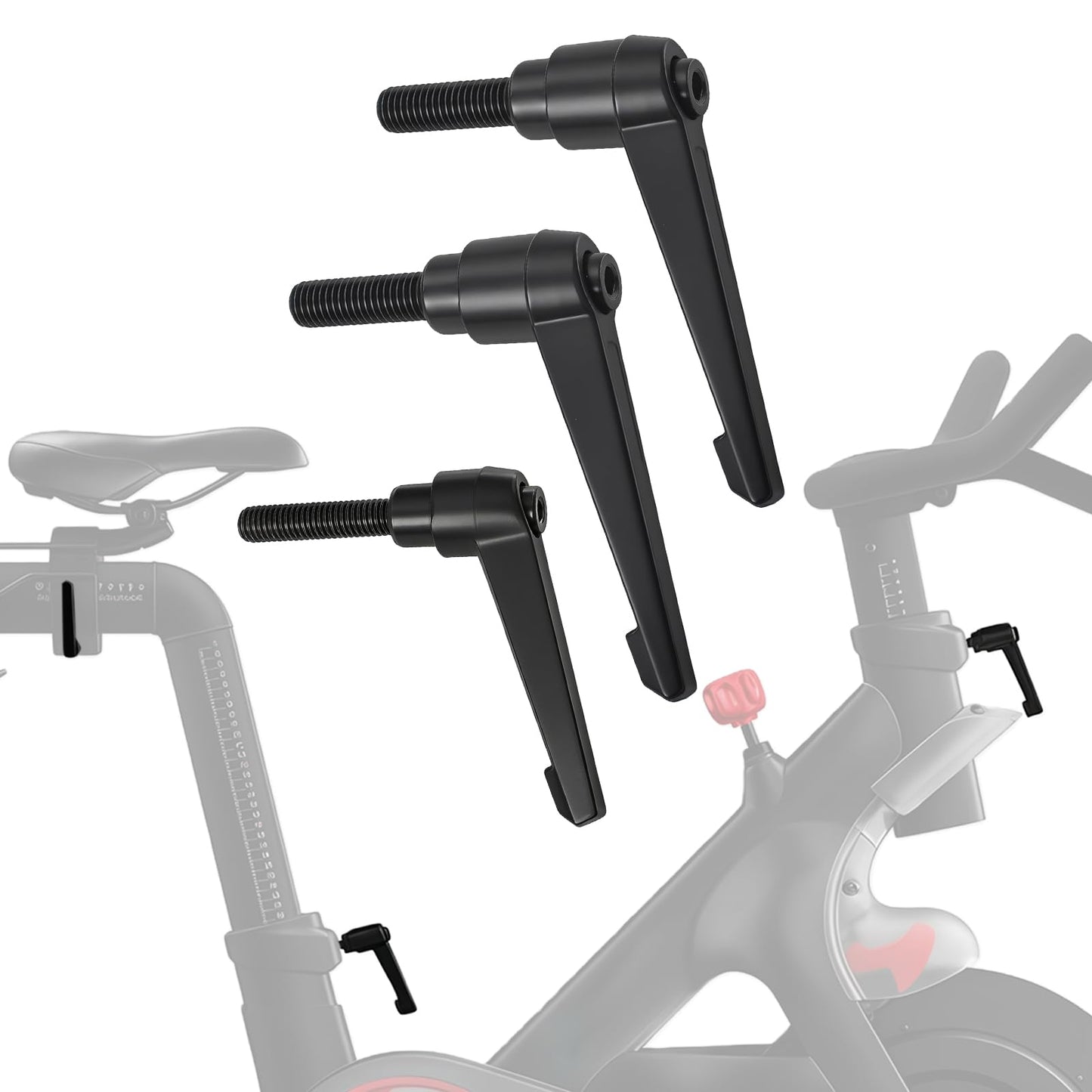 TCVG 3 Pack Metal L-Handle Adjustment Lever Set Compatible with Peloton Bike and Bike+ Seat and Handlebar Adjustment, Includes Screws and Grip