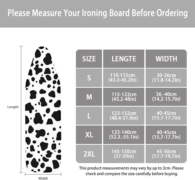 Ironing Board Cover, Cow Ironing Board Cover, Ironing Mat, Iron Board Cover