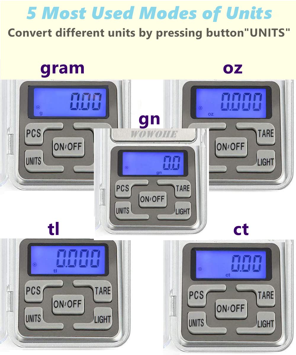 Food Travel Scale Portable Pocket Scale Gram Capacity 500g Degital Kitchen Small Miniature Scale Lab Measuring Scale High Precision