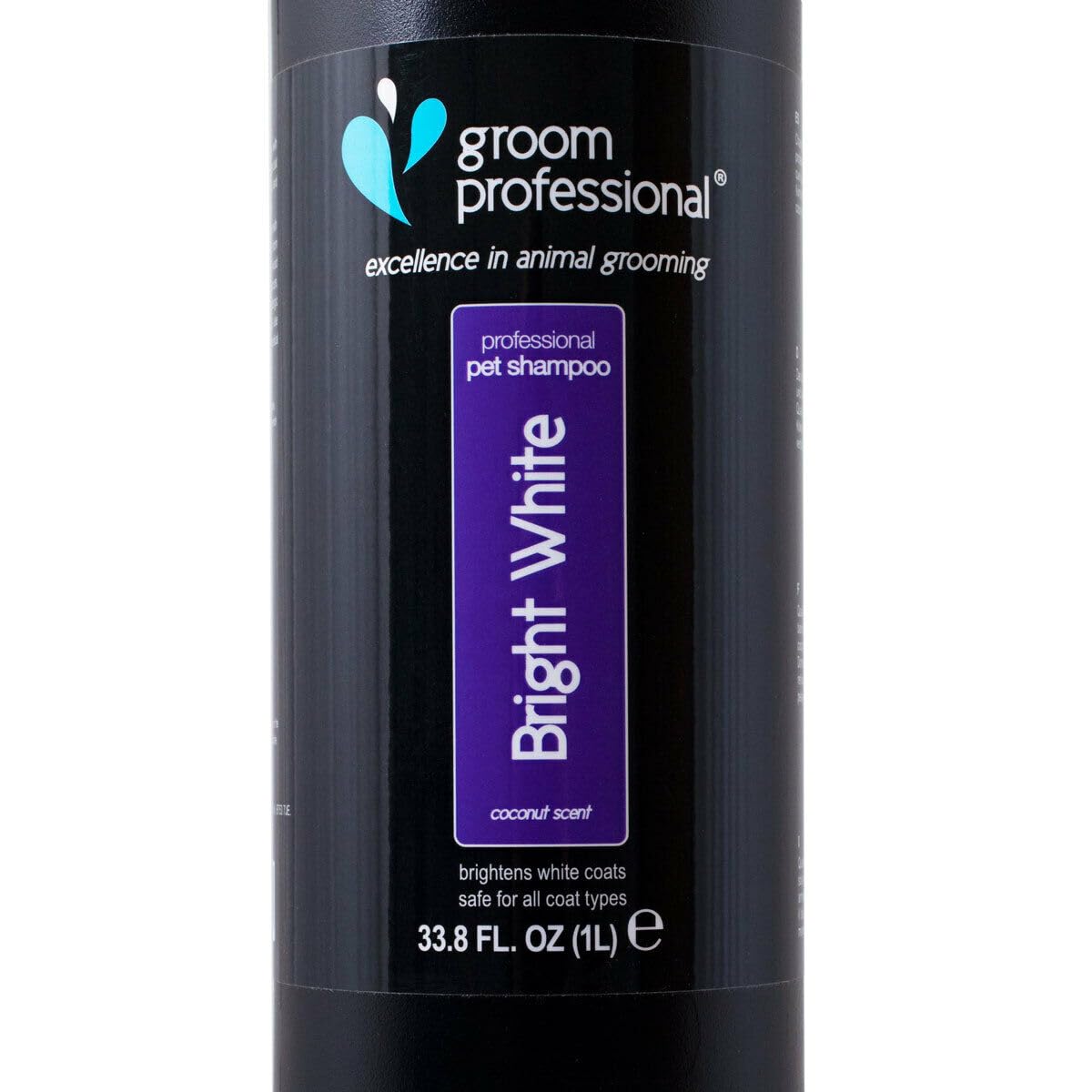 GROOM PROFESSIONAL Bright White Dog Shampoo - Coat Whitening Shampoo for Dogs - Enhances White Tones - Deep Cleansing Formula for Dirty Coats - Added Coconut Oil for Soothing Dry or Itchy Skin, 1L