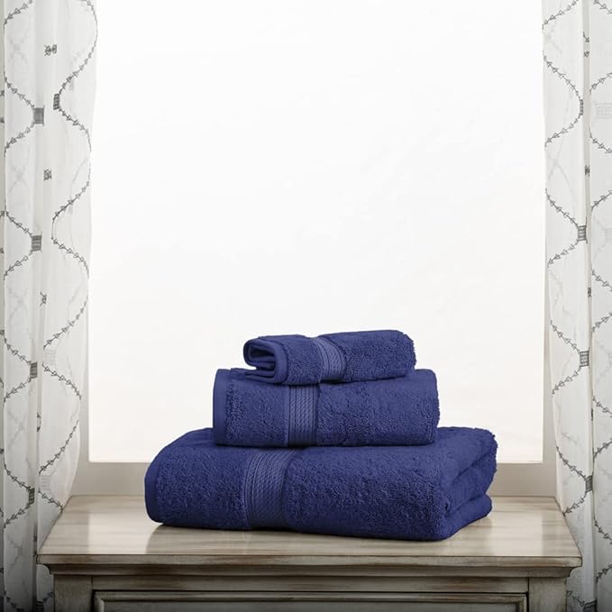 SUPERIOR Egyptian Cotton Pile 3 Piece Towel Set, Includes 1 Bath, 1 Hand