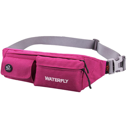 WATERFLY Fanny Pack Slim Soft Polyester Water Resistant Waist Bag Pack for Man Women Carrying iPhone 8 Samsung S6