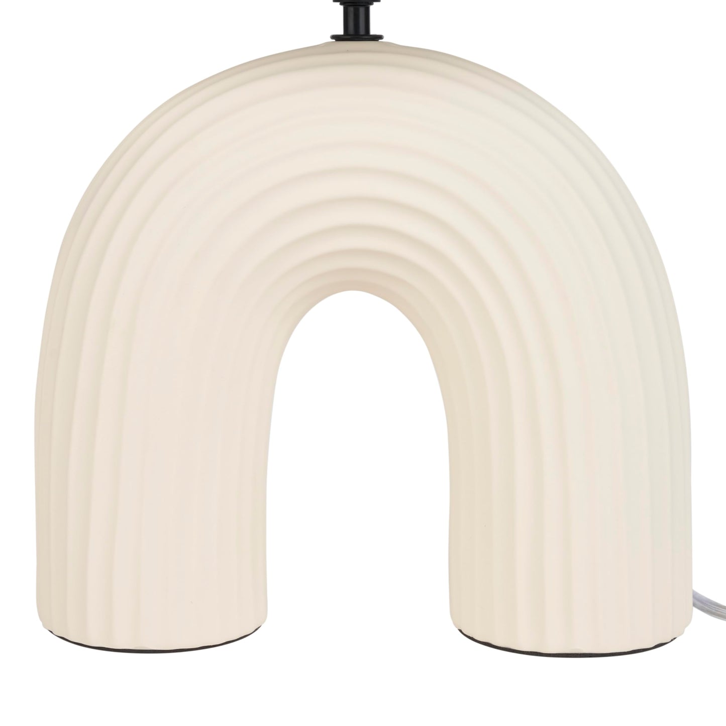 Nourison Home 21" Off White Textured Arch Table Lamp for Bedroom, Living Room, Console, Entryway