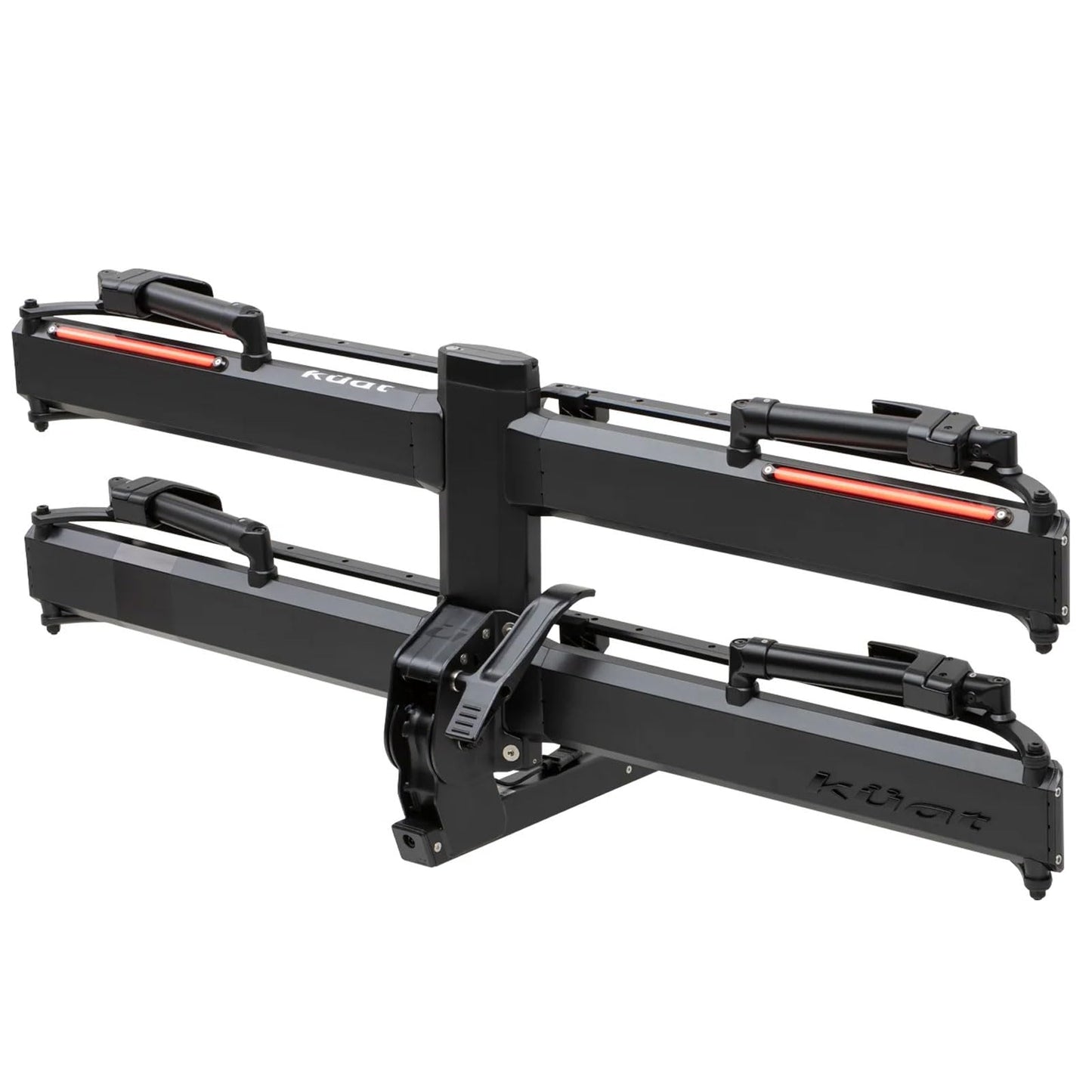 KUAT 2" Piston Pro X LED Dual Ratchet Hitch Rack - Secure Rugged Kashima-Coated Portable Foldable Easy-to-Use No Frame Contact 2-Bike Hauling Platform with 53" Max Wheelbase & 5" Max Tire Width