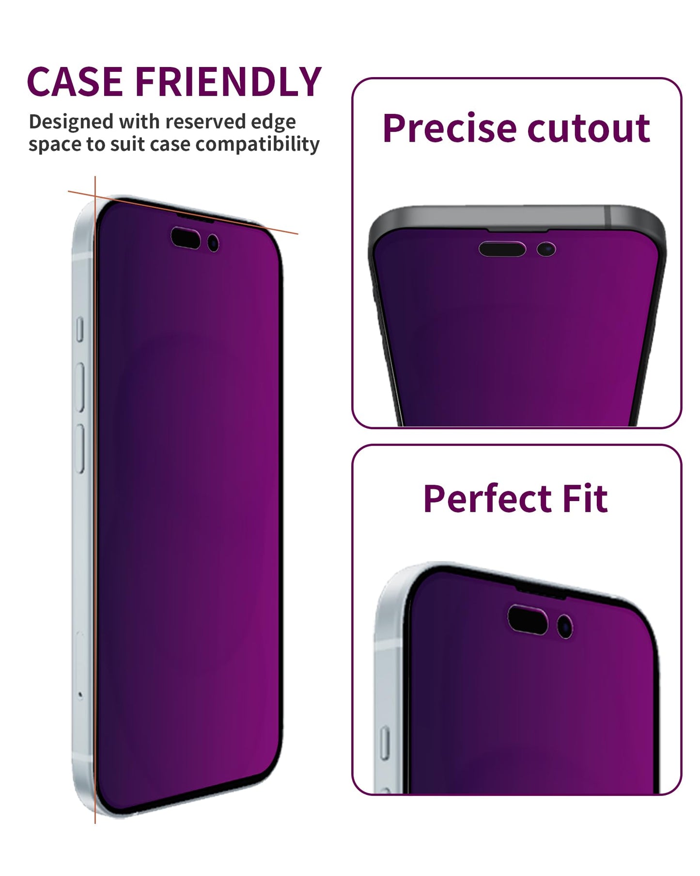 2 Pack Privacy Screen Protector for iPhone 16 Pro Max Tempered Glass 6.9inch Private Saver Anti-Spy Eye Protection Anti-Scratch Full Coverage
