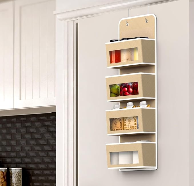 Simple Houseware 4 Clear Window Pocket Over Closet Door Storage Hanging
