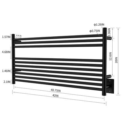 HEATGENE Towel Warmer Wall-Mounted Hardwired Heated Towel Rack Hot Towel Bar Brushed
