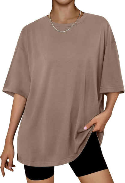 Trendy Queen Womens Oversized Summer T Shirts Plus Size Batwing Cute Casual Tops Short Sleeves Fashion Workout Clothes