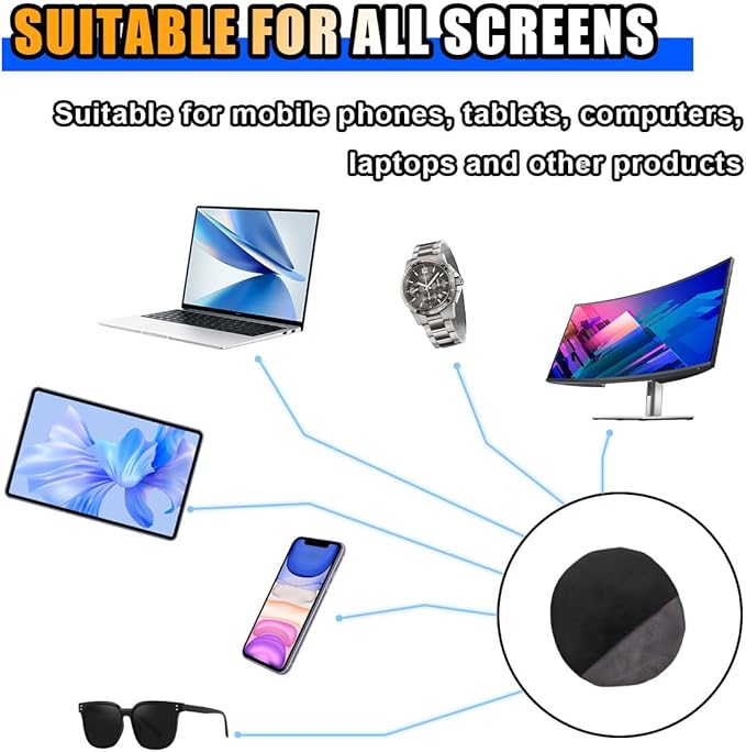 Round Car Touch Screen Cleaner Cloth, Microfiber Cleaning Pad Car Cleaning Wipes