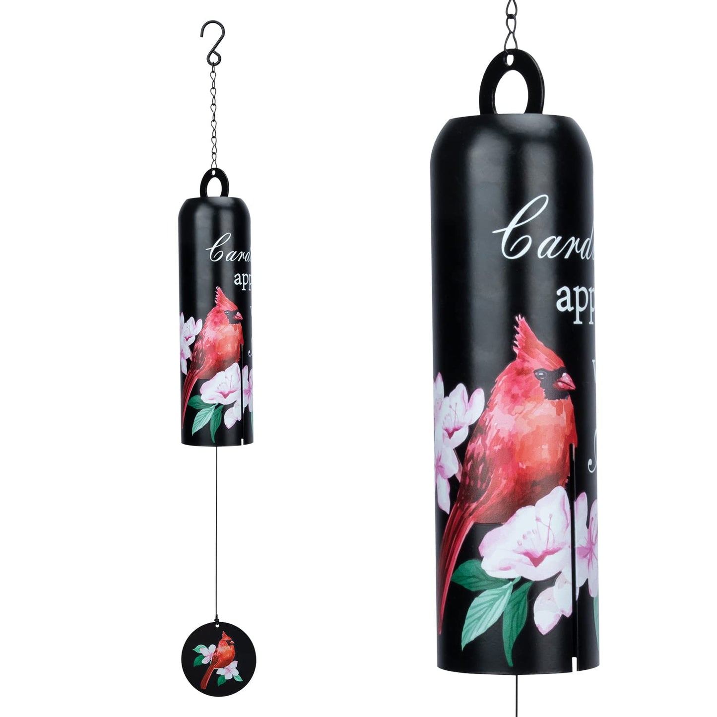 Taman Cardinal Wind Chime - 28" Metal Wind Bell Deep Tone Serenity Valentine's Day Gift Mobile Memorial Sympathy Gift for Home, Outdoor, Yard, Patio,Garden Decor
