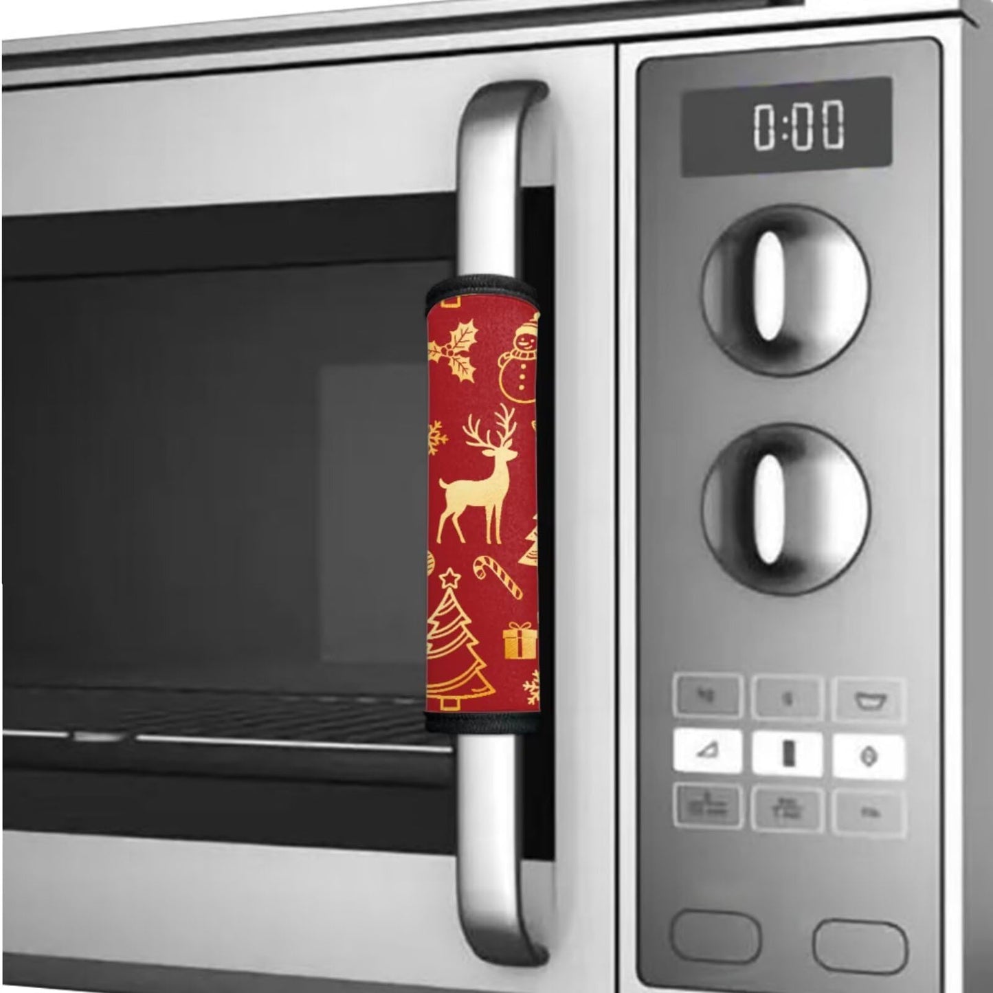 Hwzdsyxl Reindeer Christmas Tree Print Fridge Door Handle Covers Kitchen Appliance Protective Gloves for Christmas Decor 6 PCS HO Snowflake Candy Print Anti-Scratch Refrigerator Handle Cover