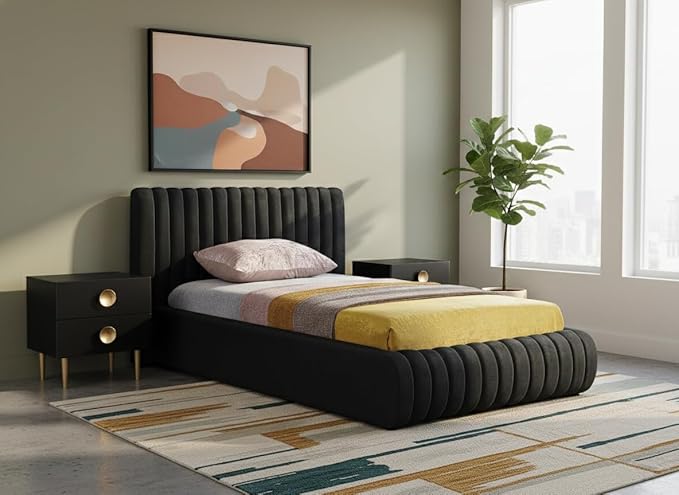 Meridian Furniture NicoBlack-T Nico Collection Modern | Contemporary Velvet