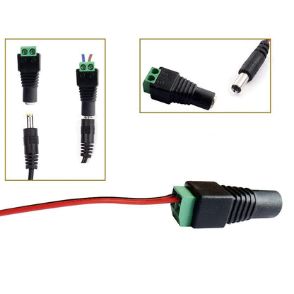 LitaElek 5.5mm x 2.1mm DC Connector 12V DC Barrel DC Jack Female Male Plug Adapter Screw Terminal Connector for CCTV Camera, LED Strip Light, or other DC 5V-24V Devices (5 female + 5 male)