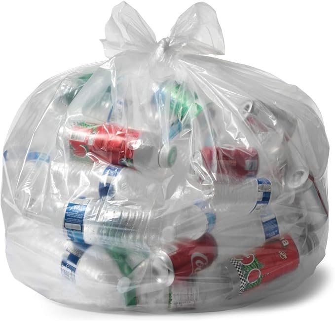 Aluf Plastics 55-60 Gallon 1.5 MIL Clear Garbage Bags