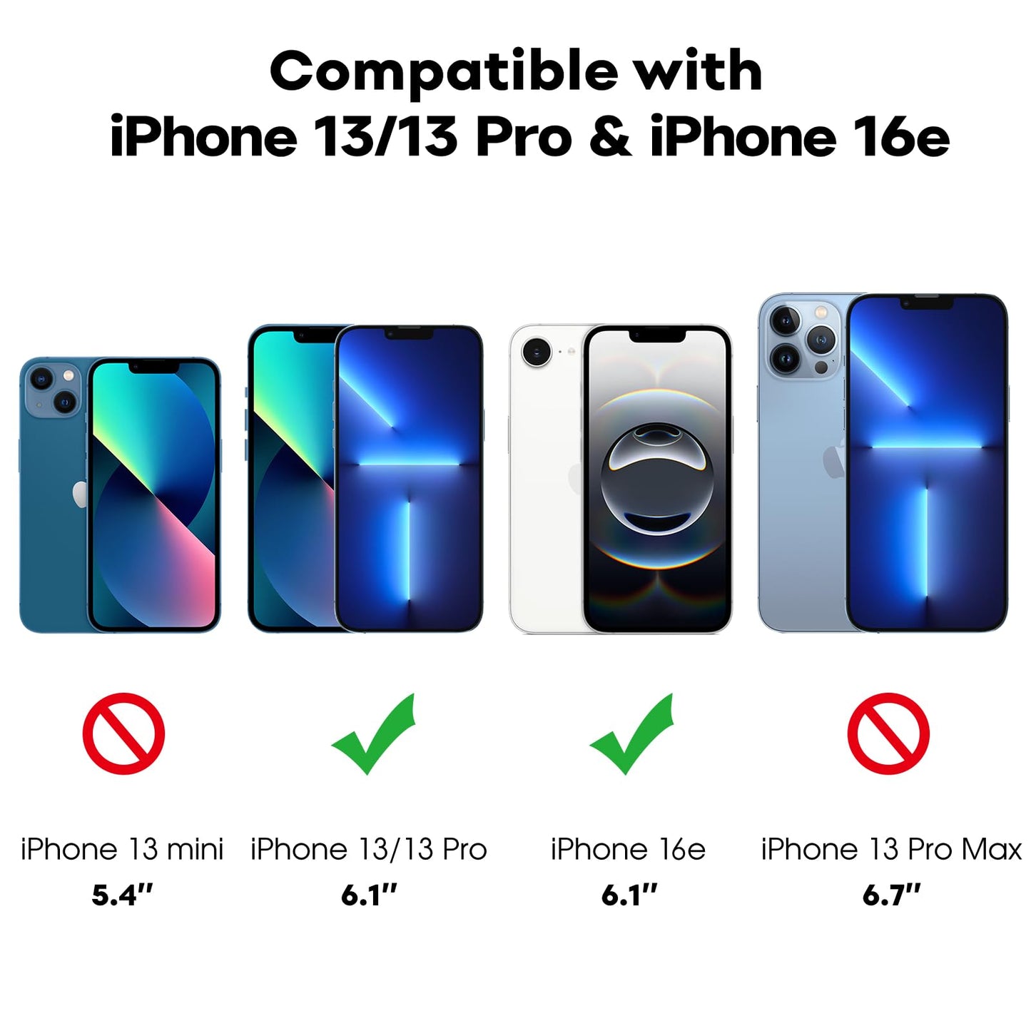 JETech Privacy Full Coverage Screen Protector for iPhone 16e 2025, iPhone 13/13 Pro 6.1-Inch, Anti-Spy Tempered Glass Film, Edge to Edge Protection Case-Friendly, 2-Pack