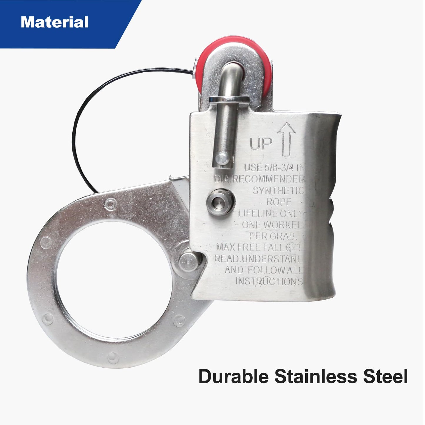 FHFallArrest Fall Protection Automatic Energy Absorbing Rope Grab，Used with 5/8” - 3/4” Lifeline Rope, for Construction,Comply to ANSI/OSHA