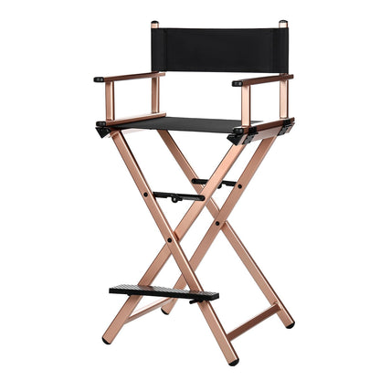 GDGYOFN 30'' Aluminum Tall Directors Chair, Portable Makeup Chair for Makeup Artist, Makeup Chair Teachers Chair Only 10.15LB, Rose Gold