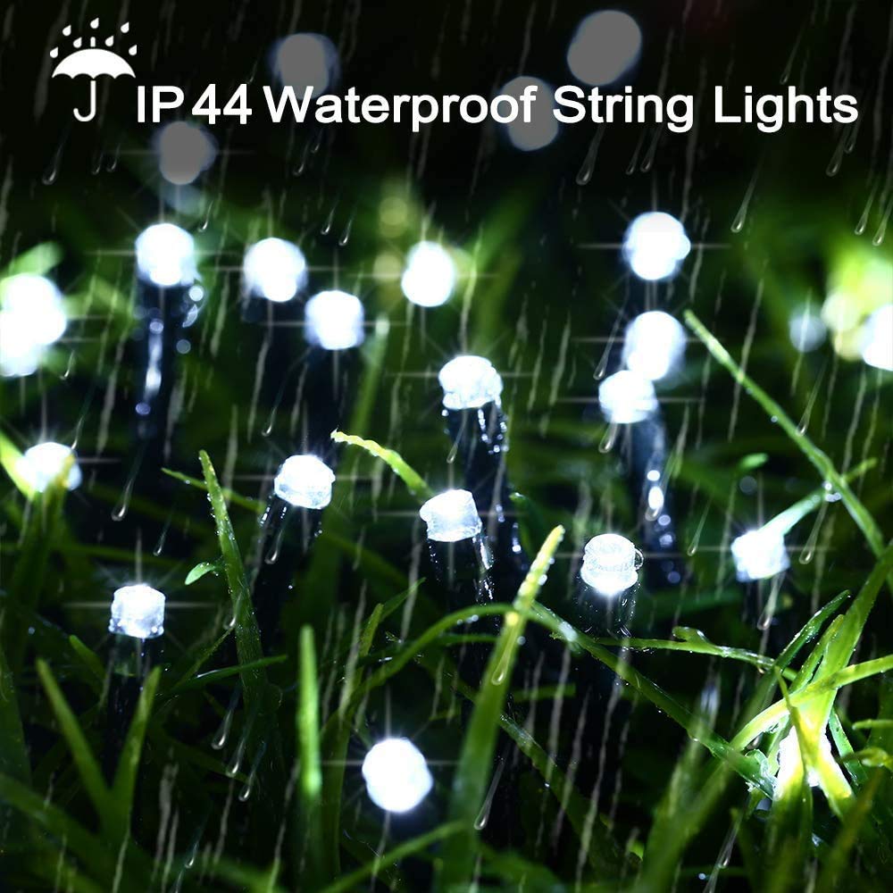 Christmas Decorations Outdoor String Lights - 25m/82ft 220 LEDs Memory Function 8 Modes End-to-End Extendable Plug in Waterproof Fairy Light for Thanksgiving Halloween Wedding Patio Decor - Cool White