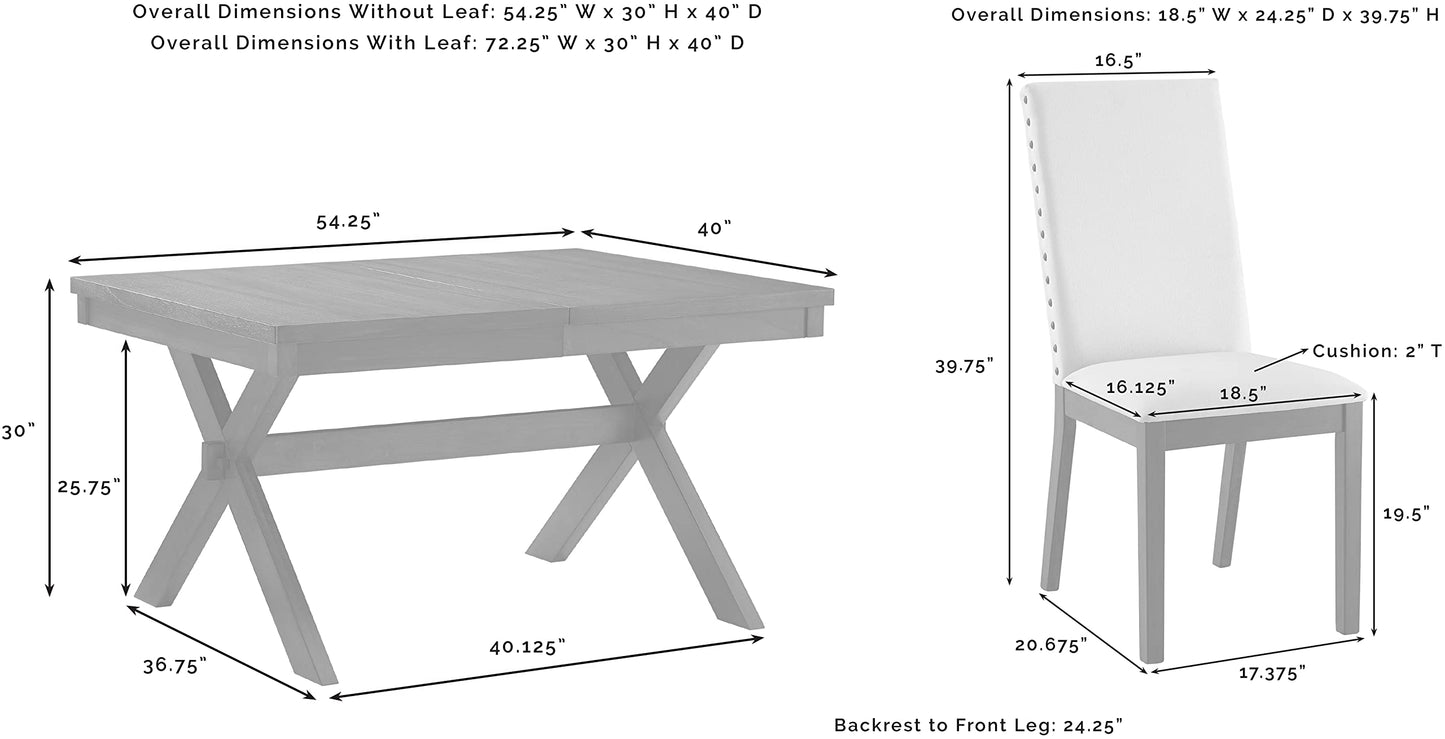 Crosley Furniture Hayden 9-Piece Modern Farmhouse Dining Table Set for 8 with Parsons Chairs, Slate