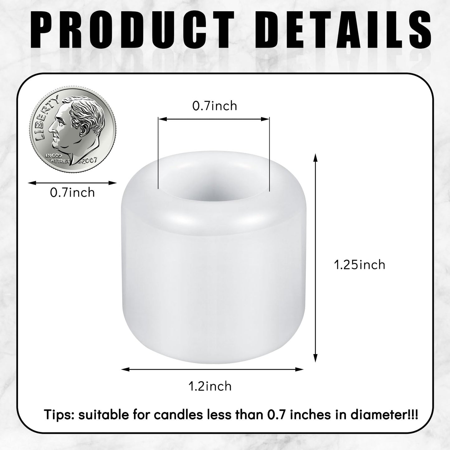 Suclain 20 Pcs 0.7 Inch Chime Candle Holder Small Candle Holders Ceramic Holder for Rituals, Spells, Vigil, Altar, Witchcraft, Wiccan Supplies (White)