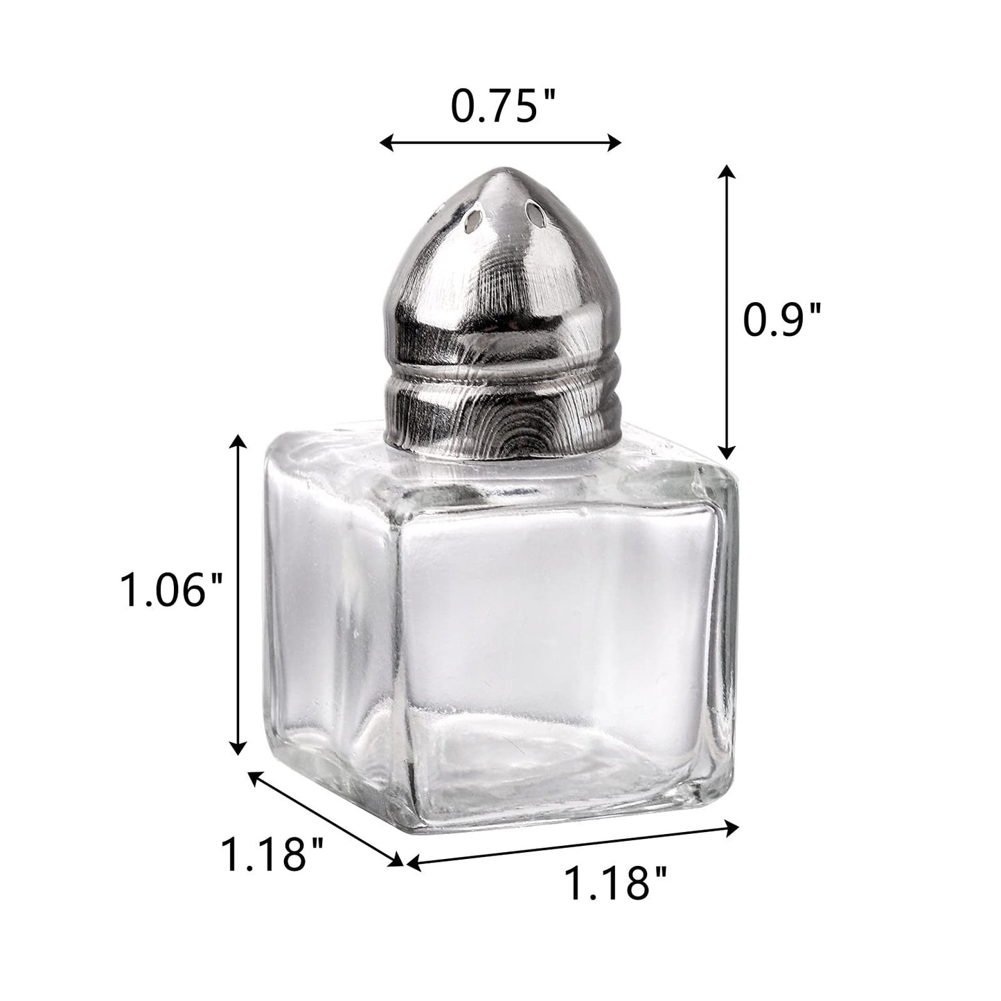 ZEAYEA Set of 24 Small Salt and Pepper Shakers, 0.5 oz Mini Glass Seasoning Jars with Funnel, Glass Cube Body Spice Pepper Pots for Wedding, Party, Restaurant, Home Kitchen Supplies