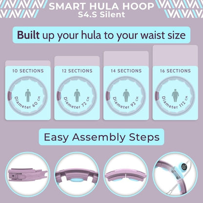 Swiss Activa+ Smart Hula Hoop S4.S XXL Extension Set - No Falling Hula Hoop - Hula Hoop 51 in - Fitness Hula Hoop with Weighted - Fitness Hoop Hula Hoop with Ball - Smart Hoola Hoop