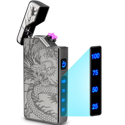 Electric Arc Plasma Lighter Portable, Rechargeable USB Lighter Windproof and Flameless for Outdoor Camping and Hiking, Cool Dragon Lighters for Men, Gifts for Him Men Father (Black)