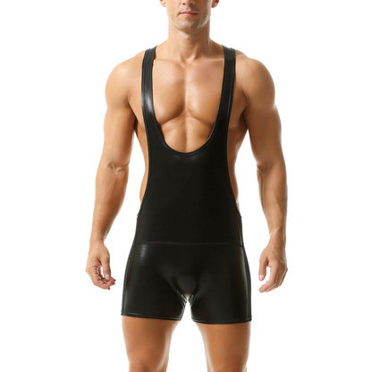 QiaTi Mens Athletic Supporters Sports Underwear Bodysuit Jumpsuit Wrestling Singlet